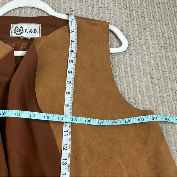 L&B Faux Suede Draped Vest - Picture 11 of 13